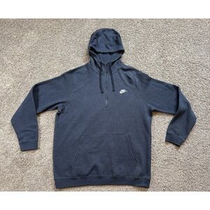 Nike Sportswear Club Fleece Pullover Half Zip Hoodie Sweatshirt XXL Navy Blue